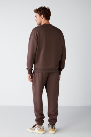 Sweat et pantalon relaxed - Marron