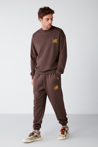 Sweat et pantalon relaxed - Marron