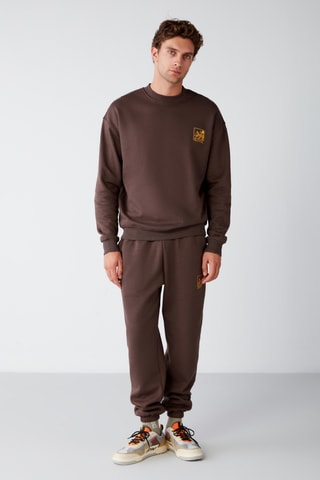 Sweat et pantalon relaxed - Marron
