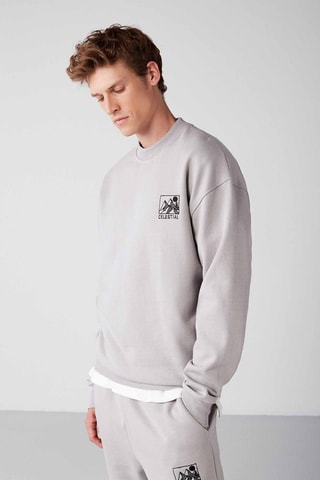 Sweat et pantalon relaxed - Gris clair