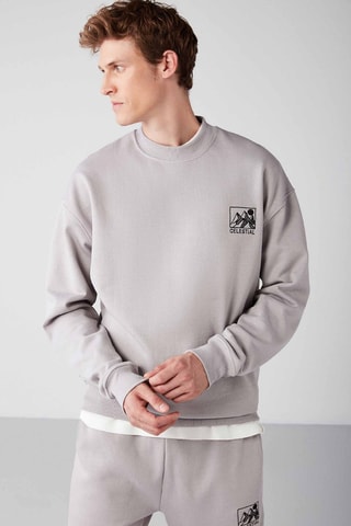 Sweat et pantalon relaxed - Gris clair