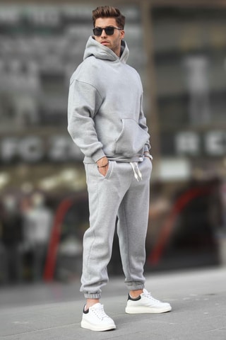 Sweat à capuche et pantalon regular - Gris clair