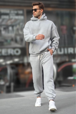 Sweat à capuche et pantalon regular - Gris clair