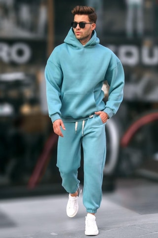Sweat à capuche et pantalon regular - Bleu clair