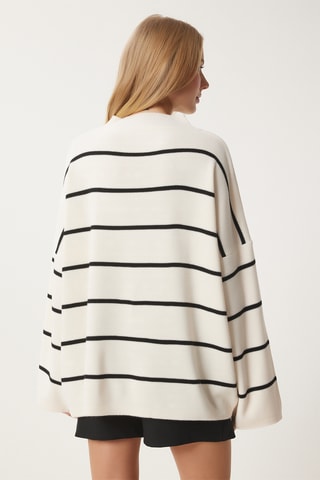 Pull en laine - Ecru et noir