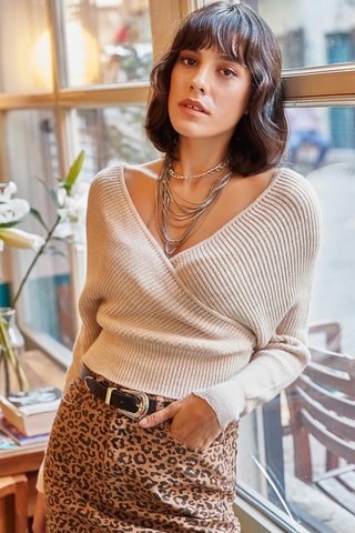 Pull en laiine - Beige
