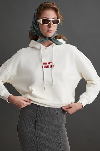 Sweat à capuche - Ecru