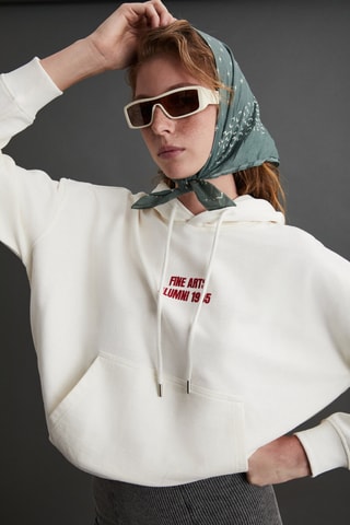 Sweat à capuche - Ecru