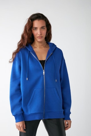 Sweat com capuz - Azul-real