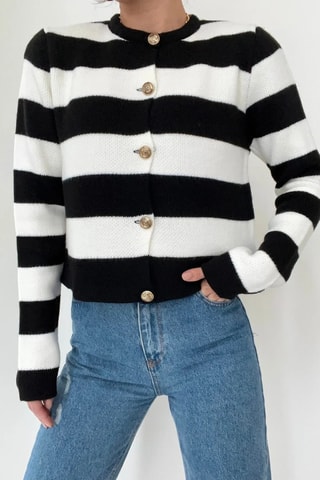 Casaco de malha - Preto e branco