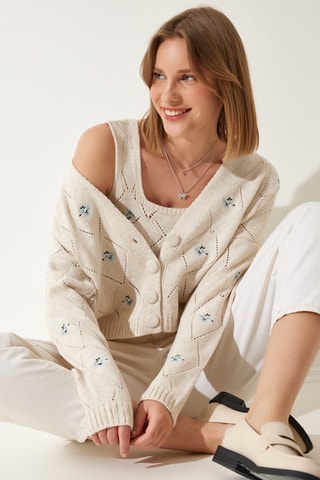 Casaco de malha - Cru