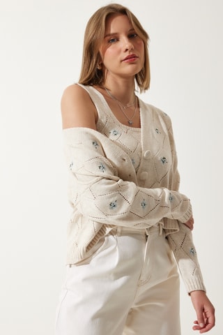 Casaco de malha - Cru