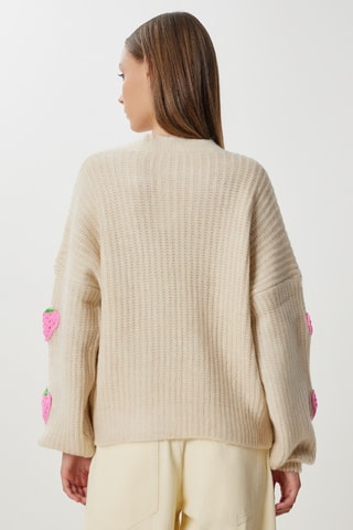 Casaco de malha oversize - Bege