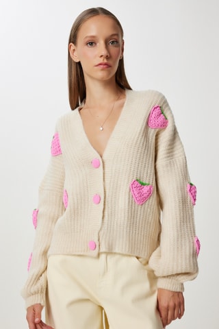 Casaco de malha oversize - Bege