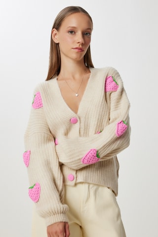 Casaco de malha oversize - Bege