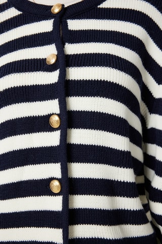 Casaco de malha - Cru e azul-marinho