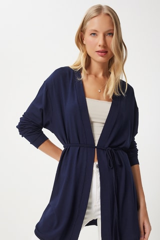 Casaco comprido - Azul-marinho