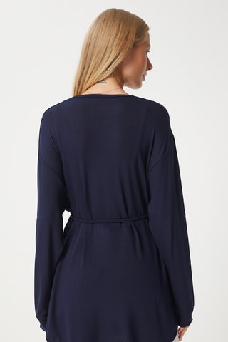 Casaco comprido - Azul-marinho