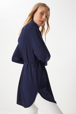 Casaco comprido - Azul-marinho