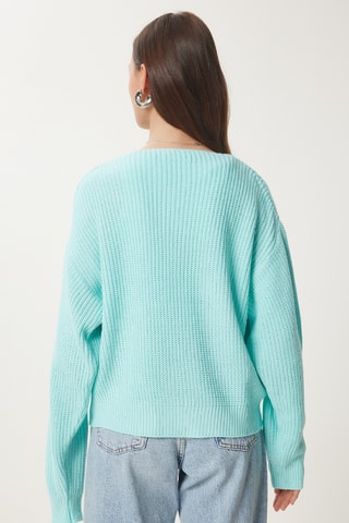 Casaco de malha oversize - Verde-água