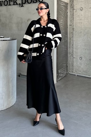 Casaco de malha - Preto e branco