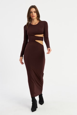 Vestido justo - Castanho