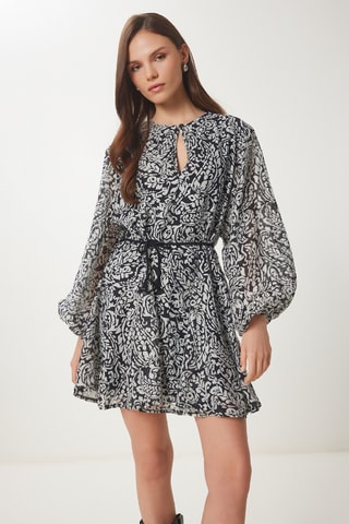 Vestido estilo patinadora - Preto e branco