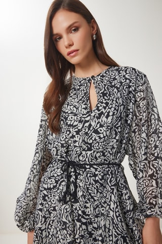 Vestido estilo patinadora - Preto e branco