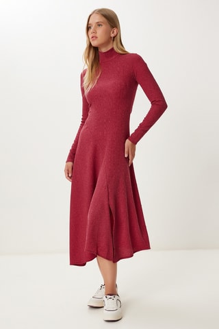 Vestido trapézio - Bordô