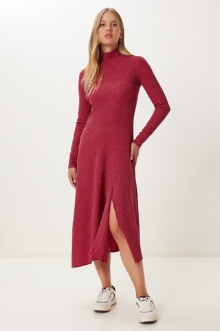 Vestido trapézio - Bordô