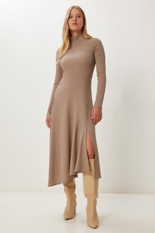 Vestido trapézio - Bege