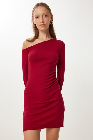 Vestido justo - Bordô