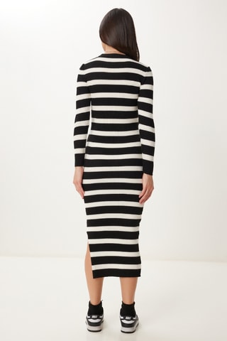 Vestido justo - Preto e branco