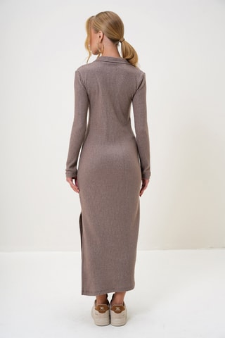 Vestido-camisola - Castanho