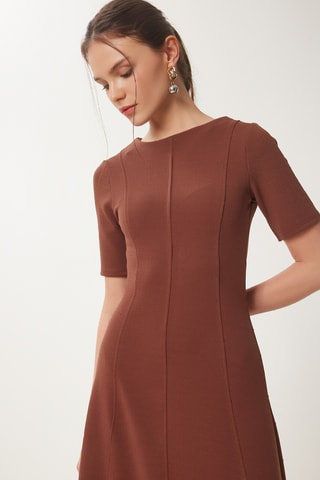 Robe midi - Marron
