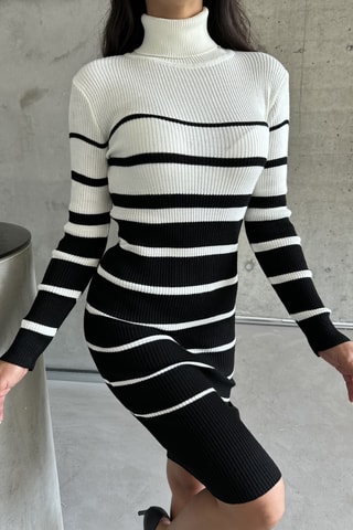 Robe pull - Noir et blanc