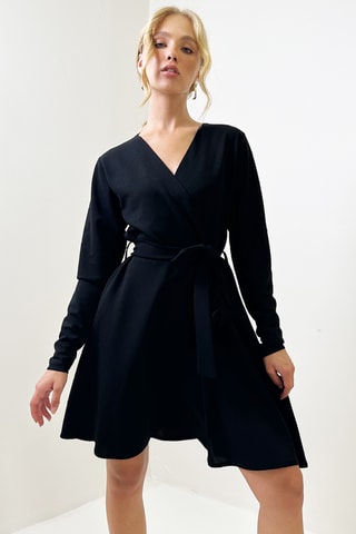 Vestido traçado - Azul-marinho