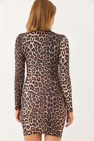 Vestido justo - Castanho e preto