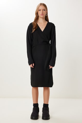 Vestido traçado - Preto