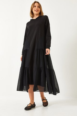 Robe patineuse à capuche - Noir