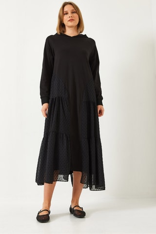 Robe patineuse à capuche - Noir