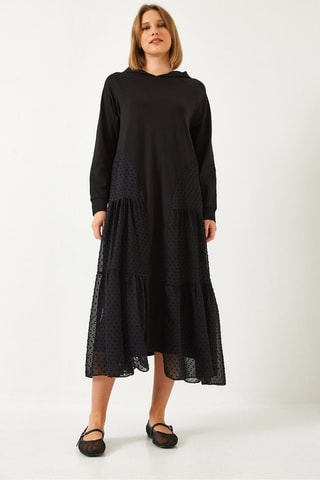 Robe patineuse à capuche - Noir