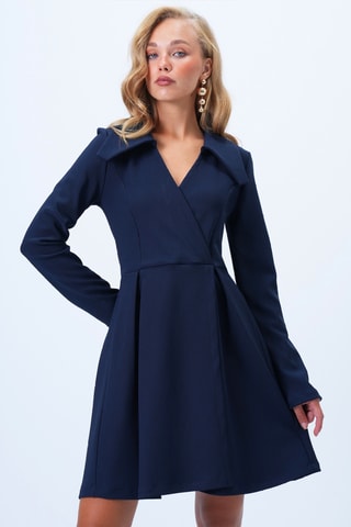 Vestido estilo patinadora - Azul-marinho