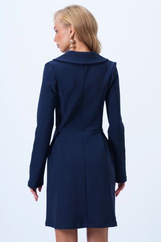 Vestido estilo patinadora - Azul-marinho