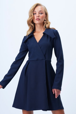 Vestido estilo patinadora - Azul-marinho