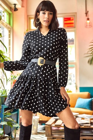 Vestido estilo patinadora - Preto e branco