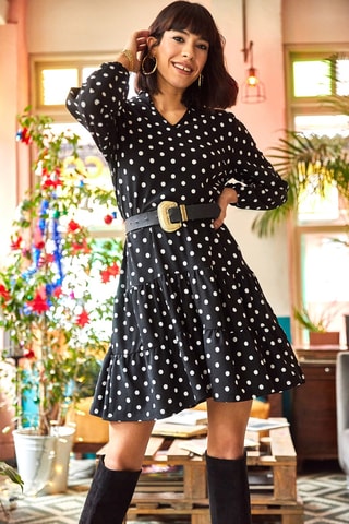 Vestido estilo patinadora - Preto e branco