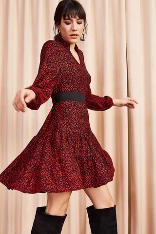 Robe patineuse - Noir et bordeaux