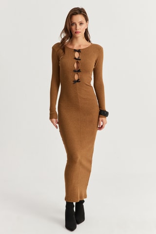 Vestido comprido - Camel