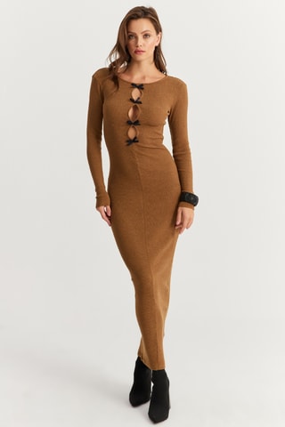 Vestido comprido - Camel